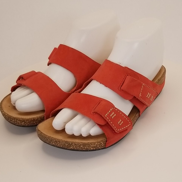 clarks orange sandals